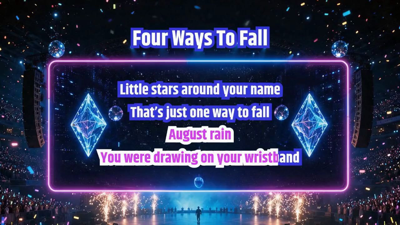 Sing-along video with timed words